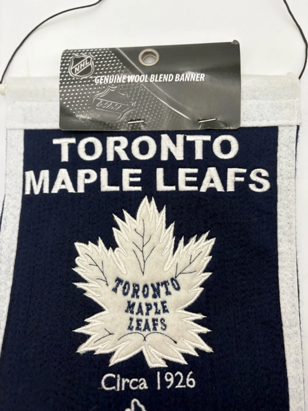 NHL Toronto Maple Leafs Wool Blend Logo Banner - Navy & White